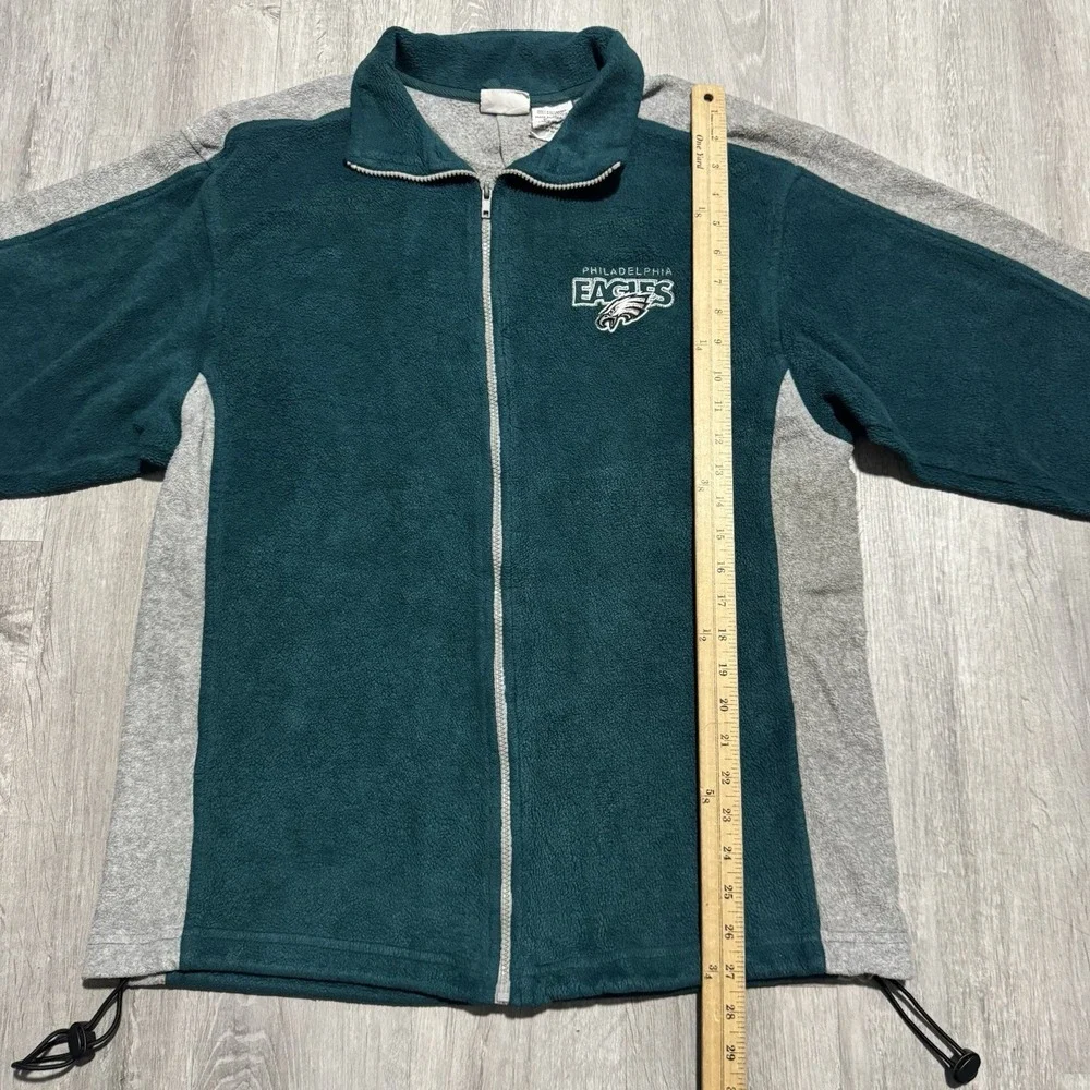 Vintage Philidelphia eagles fleece zip up jacket men's size large Green And Gray